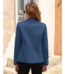 BZB Women's Casual Blazers Long Sleeve Lapel Open Front Work Office Bussiness Warm Blazer Jackets Blue