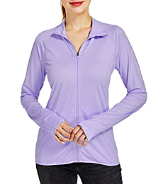 Willit Women's UPF 50+ Sun Protection Jacket SPF Shirts Long Sleeve Running Hiking Athletic UV Jacket Lightweight Purple M