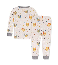 Burt's Bees Baby baby girls Pajamas, Tee Pant 2-piece Pj Set, 100% Organic Cotton and Toddler Pajama Bottoms, Turkey Trot, 4T US