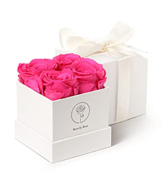 Forever Roses That Last A Year, Preserved Roses For Delivery Prime, Eternity Roses In A Box, Real Flowers In A box, Flowers For Delivery Prime Birthday, Valentines Day, Anniversary, 4 Pcs Pink…