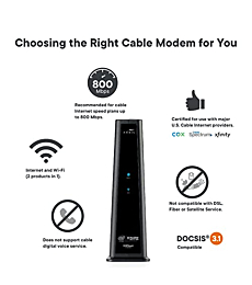 ARRIS Surfboard SBG8300-RB DOCSIS 3.1 Gigabit Cable Modem & AC2350 Wi-Fi Router | Comcast Xfinity, Cox, Spectrum & More | Four 1 Gbps Ports | 1 Gbps Max Internet Speeds | 4 OFDM Channels (Renewed)