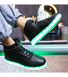 LED Light Up Shoes High-top Flashing Dancing Sports Shoes for Women Men Gift with USB Charging Glowing Luminous Fashion Sneakers