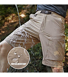FREE SOLDIER Men's Lightweight Breathable Quick Dry Tactical Shorts Hiking Cargo Shorts Nylon Spandex (Dark Brown 30W x 10L)