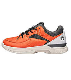 FitVille Wide Width Pickleball Shoes for Men All Court Tennis Shoes with Arch Support for Plantar Fasciitis (Orange, 10.5 Wide)