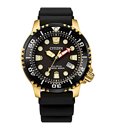 Citizen Eco-Drive Promaster Diver Men's Watch, Black Dial Stainless Steel, with Polyurethane Strap, Black
