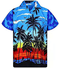 Men's Hawaiian Shirt Short Sleeve Button Beach Shirt 3_XX-Large