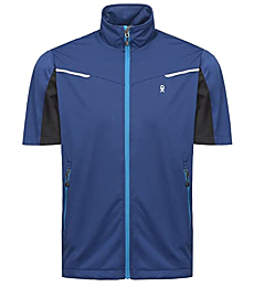 Little Donkey Andy Men's Lightweight Softshell Vest Jacket Short Sleeve for Golfing Hiking Running Blue XXL