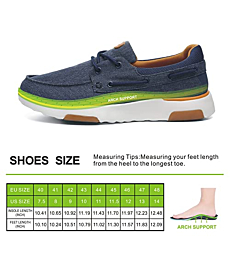 OrthoComfoot Dressy Orthopedic Walking Shoes for Men,Plantar Fasciitis Loafer Shoes for Bunions Heel Spur,Mens Sneakers High Arch Denim Size 11.5