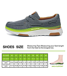 OrthoComfoot Mens Orthopedic Boat Shoes,Plantar Fasciitis Deck Shoes,Arch Support Gel Comfort Shoe Insoles Size 10