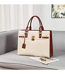 BOSTANTEN Briefcase for Women Laptop Bag for Women Leather Handbags 15.6 Inch Computer Bag Designer Work Purses Stylish Tote Bag
