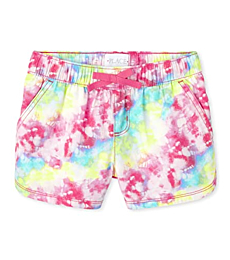 The Children's Place girls The Children's Place Twill Pull on Shorts, Tie Dye, 6 7 US