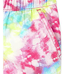 The Children's Place girls The Children's Place Twill Pull on Shorts, Tie Dye, 6 7 US