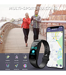 PUBU Fitness Tracker - Activity Tracker with Heart Rate Monitor - Fitness Watch IP68 Waterproof Smart Watch with Step Counter - Pedometer Watch for Kids Women and Men