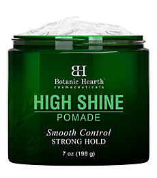 Botanic Hearth Hair Pomade - High Shine & Strong Hold - Made with a Blend of Hair Conditioning Agents & Natural Oils - Hair Styling & Texturizing Paste - Pomade for Men and Women - Made in USA - 7 oz