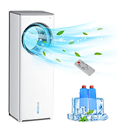 3 In 1 Evaporative Air Cooler - Bladeless Tower Fan Instant Cool and Humidify; Air Conditioner With 3 Wind Speed & 4 Modes, 8-Hour Timer Air-Cooling Fan Remote Control for Bedroom, Office