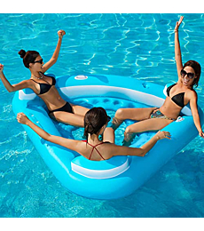 Jasonwell Floating Island Pool Float - Inflatable Lake Float Pool Lounger Raft Water Float for Lake River Pool Floating Big Multi Person Party Floatie Toys Relaxation Island Adults Kids