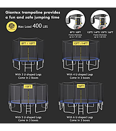 Giantex Trampoline, 16Ft ASTM Certified Approved Outdoor Trampoline w/ Enclosure Net, Recreational Trampolines w/ Jumping Mat Ladder Rust-Resistant Poles for Kids Adults
