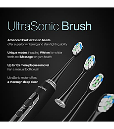 AquaSonic Home Dental Center PRO – Complete Home Oral Care – Brush & Floss – Ultrasonic Electric Toothbrush & Water Flosser – Whiter Teeth & Healthier Gums – Black Series Pro + Oral Irrigator