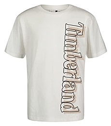 Timberland Boys' Big Short Sleeve Graphic T-Shirt, 02 White 22, 8