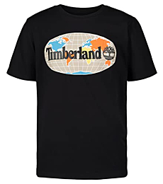 Timberland Boys' Big Short Sleeve Graphic T-Shirt, 09 Black 22, 8