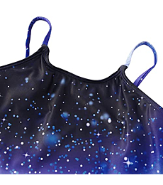 AIDEAONE Big Girls Swimsuit One-Piece Starry Sky Bathing Suits Quick Dry Beach Swimwear Size 10-12T