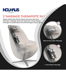 Nouhaus Modern Massage Chair with Ottoman. Leather Chair, Recliner Chair Shiatsu Massager and Massage Chair with Heat. Head to Butt, Full Body Massager and Comfy Lounge Chair