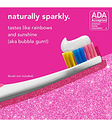 hello Unicorn Sparkle Kids Toothpaste, Fluoride Toothpaste with Natural Bubble Gum Flavor, ADA Approved, Ages 2+, No Artificial Sweetneners, No SLS, Gluten Free, Vegan, Pack of 3, 4.2 OZ Tubes