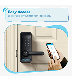 KUCACCI Smart Door Lock, Keyless Entry Door Lock, Fingerprint Door Lock, Digital Door Lock, Keypad Door Lock with Handle, Bluetooth WiFi Door Locks for Smart Home