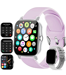 Smart Watch 2022(Bluetooth Answer Make Calls/Voice Control), Fitness Watches with SOS Blood Pressure Oxygen Heart Rate SLEP Monitor, SmartWatch for Women Men for Android iOS Phones(Purple)