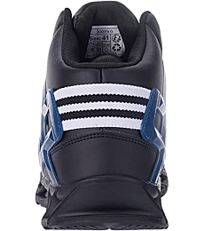 Joomra Mens Work Tennis Shoes High Top Leather Cushion Sport Footwear Blue Leather Lace up Size 9.5 Jogging Basketball Daily Anti Slip Fashion Sneakers 43