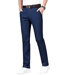 ESSYSHE Men’s Slim Fit Chino Pants Stretch Casual Khaki Pants for Men 011Navy A34X28