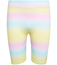 Body Glove Girls' Active Shorts - 2 Pack Performance Bike Shorts with Scrunchie, Size 12, Rainbow Tie-dye/Grey