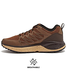 HI-TEC Destroyer Low Men’s Hiking Shoes, Lightweight Trail Running Shoes for Men - Dark Brown Tan, 8.5 Medium