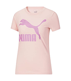 PUMA Women's Classics Logo Tee, Chalk Pink, X-Small