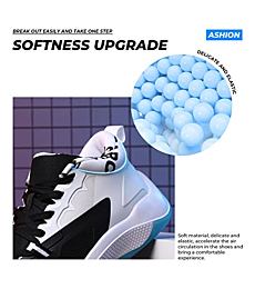 ASHION Mens Basketball Shoes Lightweight Breathable Sneakers Anti Slip Sports Shoes for Running Walking 875 Black White 10