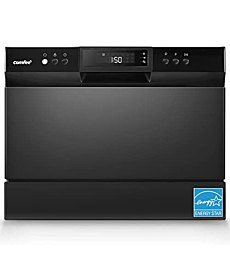 COMFEE’ Countertop Dishwasher, Energy Star Portable Dishwasher with 6 Place Settings, Mini Dishwasher with 8 Washing Programs, Speed, Baby-Care, ECO& Glass, Dish Washer for Dorm, RV& Apartment, Black