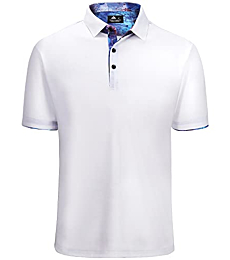 ZITY Golf Polo Shirts for Men Short Sleeve Sport Casual Tennis T-Shirt PN03-White M
