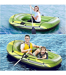 Marsports Inflatable Boat,Thicken Inflatable Raft for Adults and Kids, Portable Fishing Boat Inflatable Kayak Rafts for Lake with Air Pump Rope Paddle Repair Patch