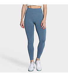 Aoxjox Women's Scrunch Butt Lifting Leggings 2.0 Workout Seamless Booty ButtLift High Waisted Legging Yoga Pants (Royale Blue Marl, Small)