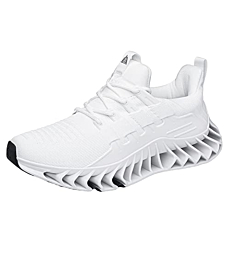 SUOKENI Men's Fashion Sneaker Breathable Running Shoes Athletic Walking Shoes White,Size:US 8/EU 41