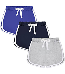 BOOPH 3 Pack Girls Athletic Shorts Running Dance Dolphin Shorts 4-5T Color E