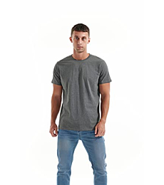 KLIEGOU Men's T-Shirts - Premium Cotton Crew Neck Tees 2168 Washed Black XL