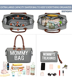 DOFASAYI Mommy Bag, Diaper Bag Tote with Changing Pad, Pouches, Straps, Stroller Hook, Large Waterproof Travel Tote Bag for Mom, Dad, and Boys, Girls, Hospital Bags for Labor and Delivery, Blue