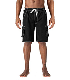 TACVASEN Men's Summer Quick Dry Swim Trunks Bathing Suit Shorts with Lining Men