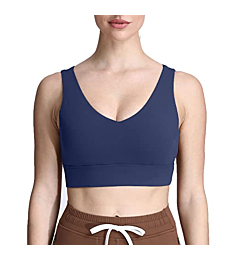 Aoxjox Caged Sports Bras for Women High Impact Fitness Running Multi-Cross Back Training Yoga Crop Tank Workout Tops (Navy, Large)