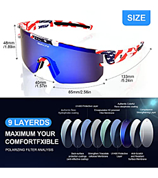 Polarized Sports Sunglasses,UV405 Protection Outdoor Glasses for Men Women Youth Baseball Cycling Running Driving Golf