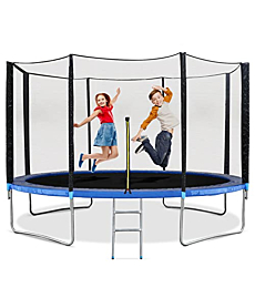 Careboda 14 FT Rebounder for Kids Adults - Cutting-Edge Polypropylene Jumping Mat with Recreation Rebounder Ladder & Enclosure Safety Net Provide Bounce Outdoor or Backyards
