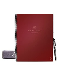Rocketbook Multi-Subject Smart Notebook | Scannable Notebook with Dividers | Lined Reusable Notebook with 1 Pilot Frixion Pen & 1 Microfiber Cloth | Maroon, Letter Size (8.5" x 11")