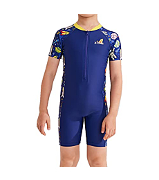 karrack Kid One Piece Rash Guard Swimsuit Boy Water Sport Short Swimsuit UPF 50+ Sun Protection Bathing Suits