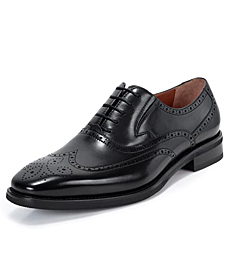 TGSIKIBW Men's Dress Shoes Genuine Leather Modern Formal Business Splice Color Derby Shoes for Men